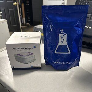 Ultrasonic Cleaner with UV Lights - White and Blue